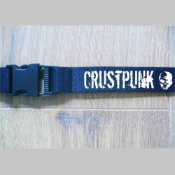 Crust Punk  textilná kľúčenka - šnúrka na krk ( kľúče ) materiál 100% polyester